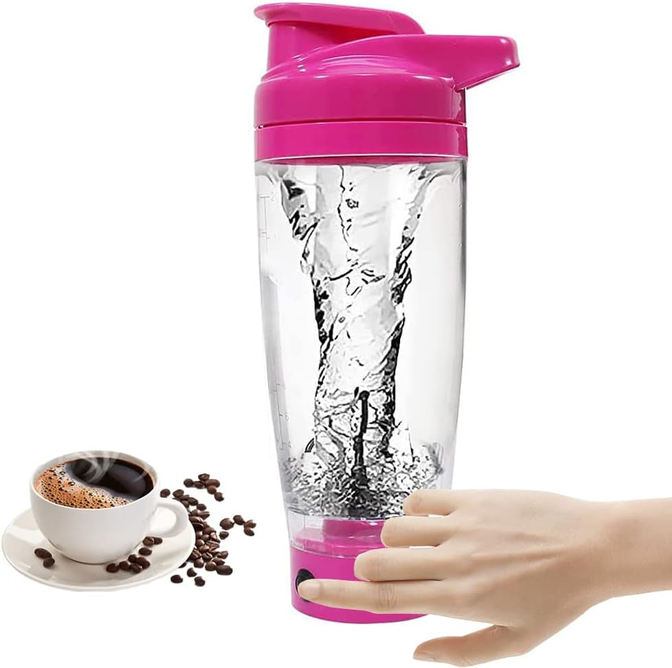 Electric Self Mixing Protein Shaker Bottle - 25 Oz High-Torque Blender Cup (Pink) - Portable & Self-Stirring for Smooth Drinks!