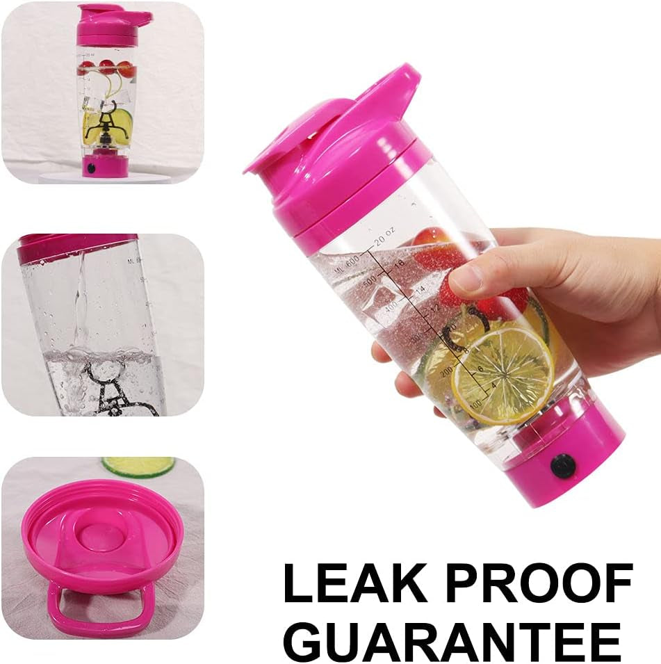 Electric Self Mixing Protein Shaker Bottle - 25 Oz High-Torque Blender Cup (Pink) - Portable & Self-Stirring for Smooth Drinks!